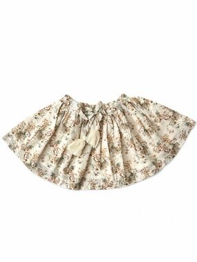 Jamie Kay Cottagecore Floral Skirt Boho Elastic Waist Tassel Tie Organic Cotton